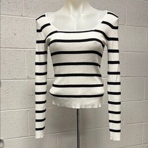 Striped Black and White Women's Top